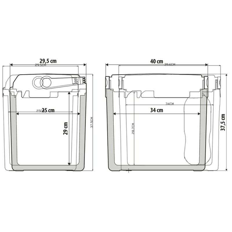ΨΥΓΕΙΟ ΑΥΤΟΚΙΝΗΤΟΥ 12V/220V  25LT ΘΕΡΜΟΗΛΕΚΤΡΙΚΟ (ΖΕΣΤΟ /ΚΡΥΟ) 40x37,5cm ΓΚΡΙ/ΛΕΥΚΟ  FT-25 LAMPA - 1 TEM.