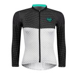 Μακρυμάνικο Force POINTS LADY, μαύρο-λευκό-τυρκουάζ Medium