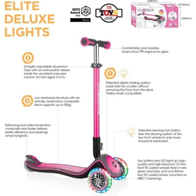 Globber Scooter Elite Deluxe-Red