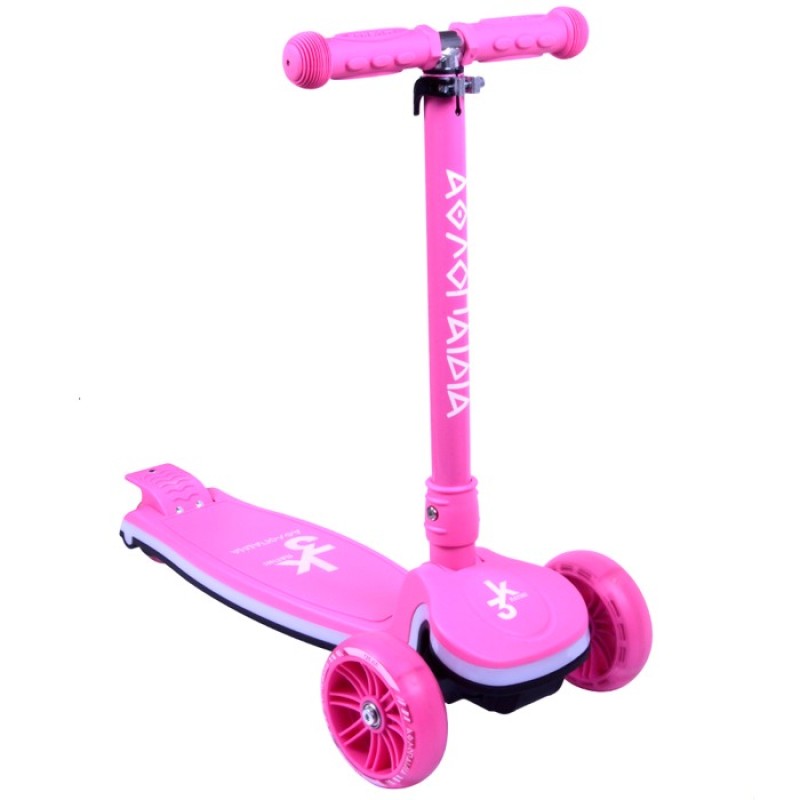 ΑΘΛΟΠΑΙΔΙΑ 3τροχο Πατίνι (Scooter) αναδιπλούμενο με φωτιζόμενη βάση και ροδάκια - Φούξια