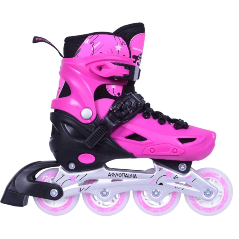 ΑΘΛΟΠΑΙΔΙΑ Αυξομειούμενα Πατίνια - Ροζ  Χρώμα (Ροζ), Μέγεθος (31-34)